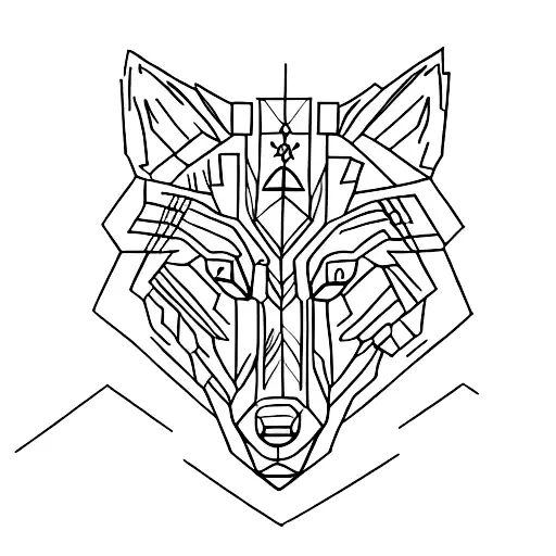 Half Wolf Half Woman Face