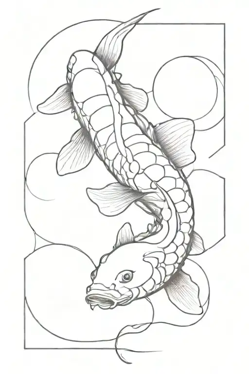 Koi Fish Realism Blackwork