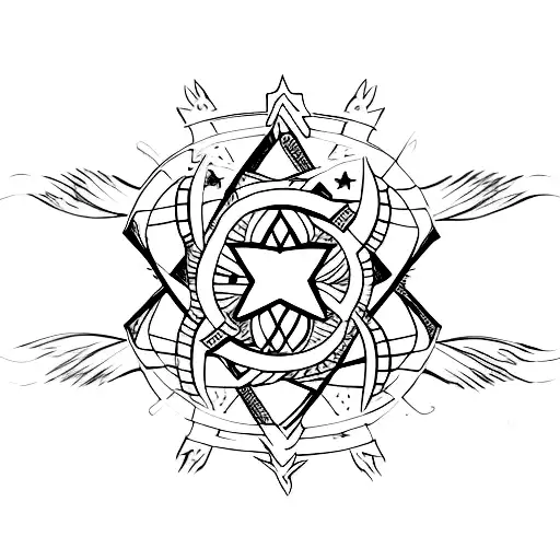 Five Thunderbolts In A Star