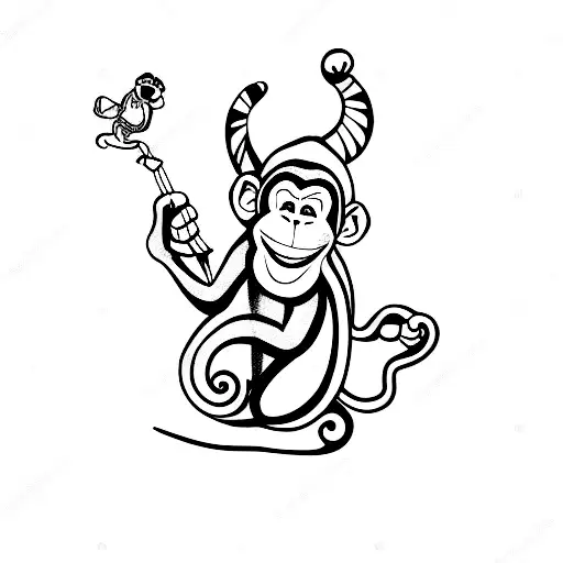 Naughty Monkey With Arms