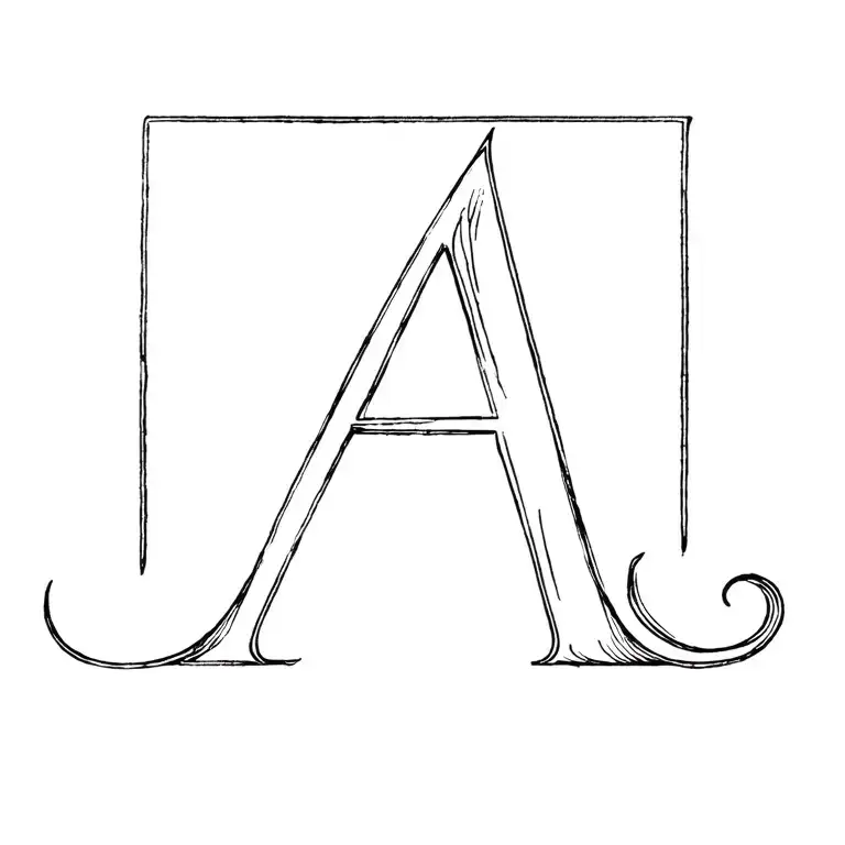 Letters A A In The Delicate Style Of Realism And Graphics Location