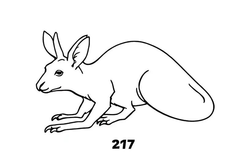 Kangaroo Outline All 1 Line With 217 Next To It