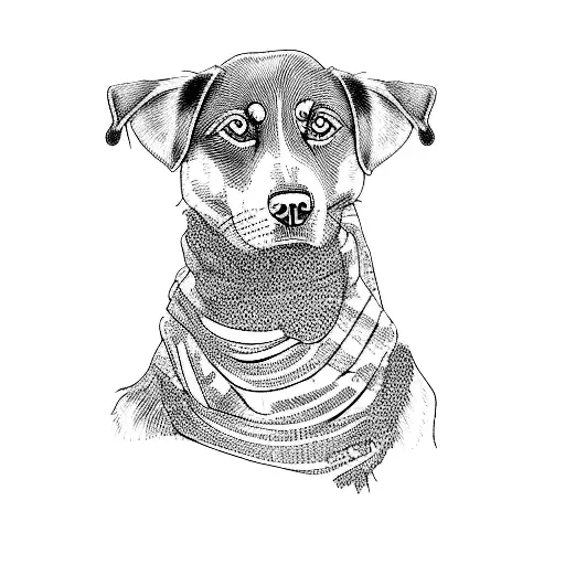 A Dog Wearing A Scarf