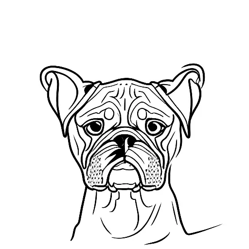Boxer Dog Line Art