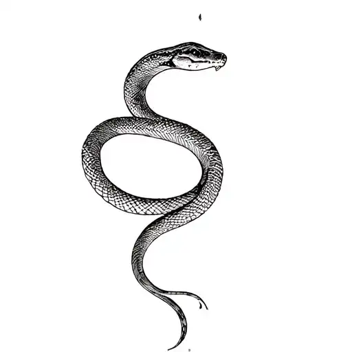 Snake That Is Stuck Representing A Wave Of Water