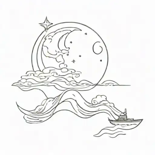 Moon And The Sea