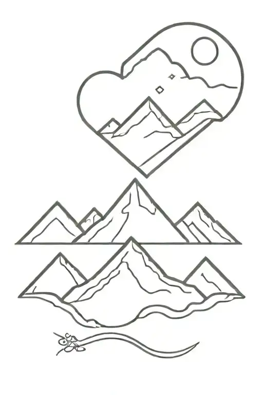 Mountain With A Heart Shaped Lake