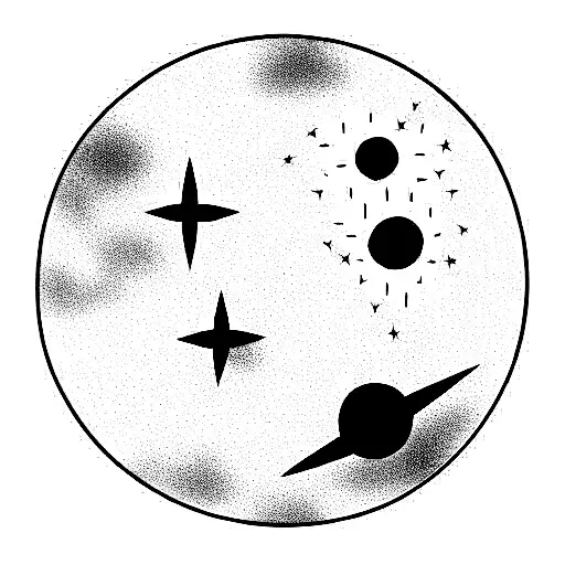 Dark Cresent Moon And A Star