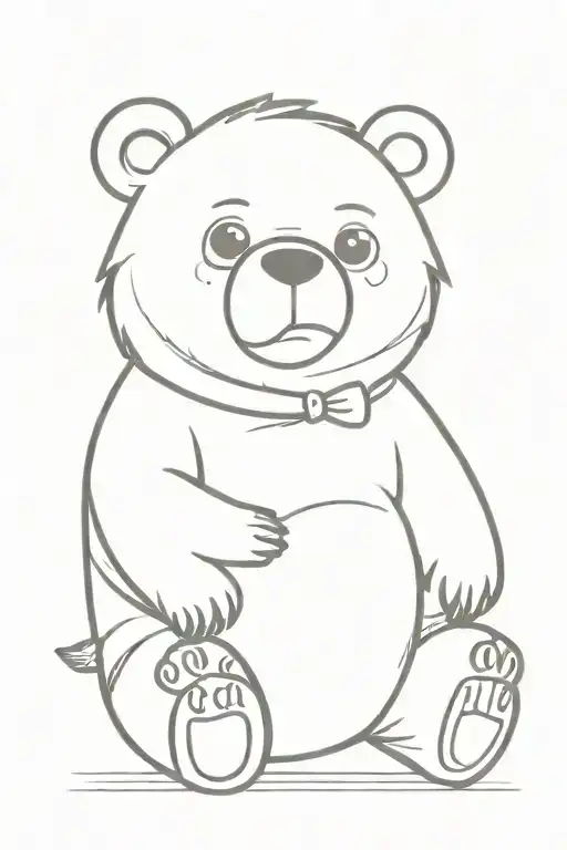 A Angry Bear With A Lovely Teddy In Picture Frame