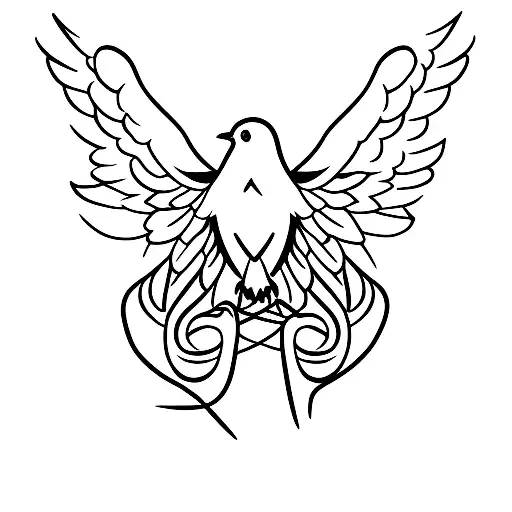 Dove With Ribbon In Beak With Dad 02 26 1946 10 02 2023