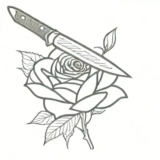 Knife Going Through Rose