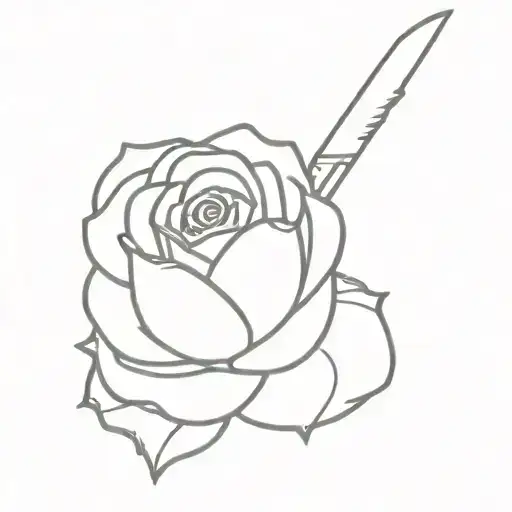 Knife Going Through Rose