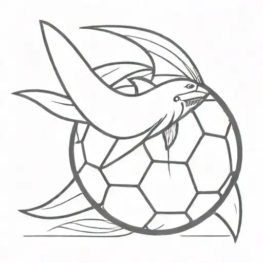 Soccer Ball With Shark Fin And Wings Made
