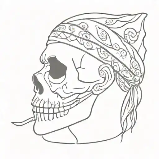 Skull With Bandana Covering Face