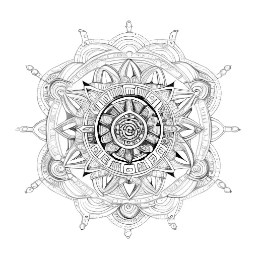 A Mesmerizing Mandala Design Incorporating F1 Car Parts And Symbols