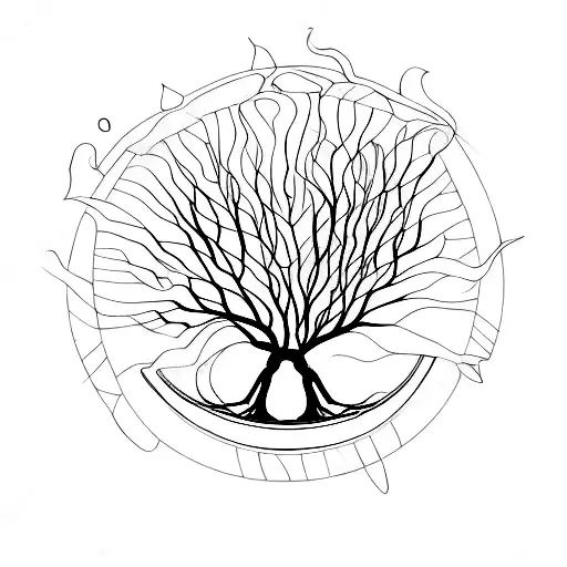 Tree Of Life Next To A Bicycle