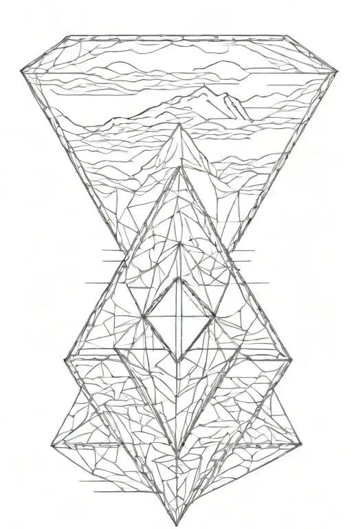 Single Diamond With Mountains Inside