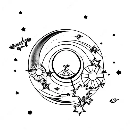 Fly Me To The Moon With A Dainty Moon And Stars