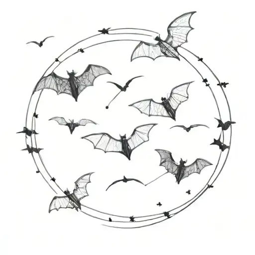 Make Me A Tattoo With Little Bats Flying Away On My Forearm