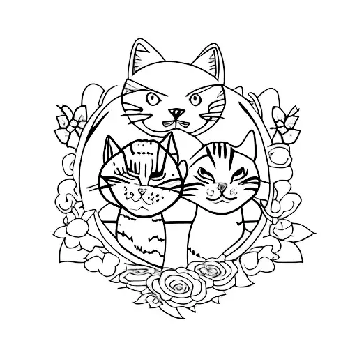 Matching Mom And Daughter Cats