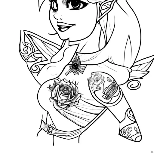 An Female Elf With A White Dress And A Corset