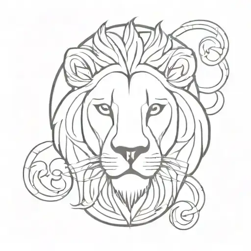 Zen Sign & Lion Head Surrounded