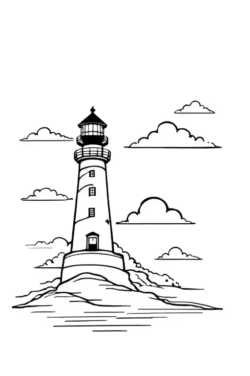 Light House Clouds On Left Side