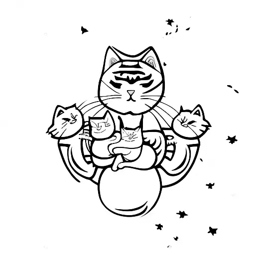 Mother Cat With Baby Cat