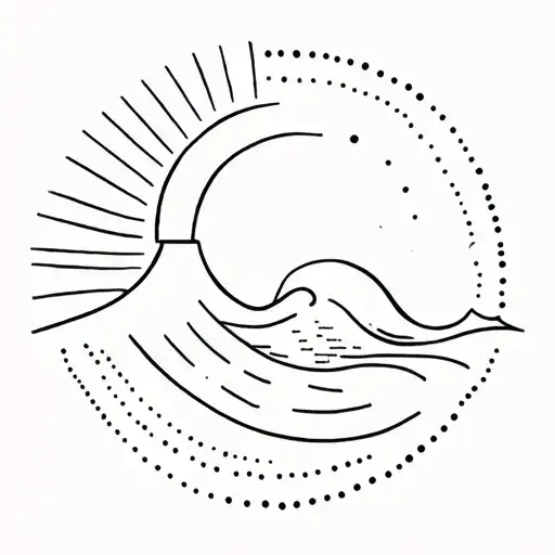 Sun And Wave With Dots
