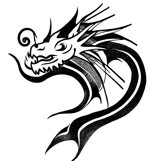 Dragon Profile With Long Tail