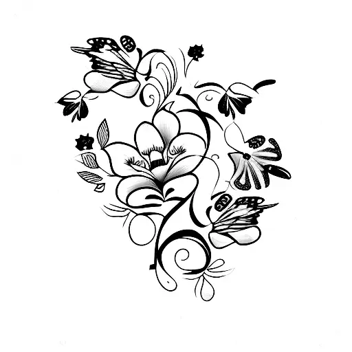 Half Butterfly Half November Birth Flower