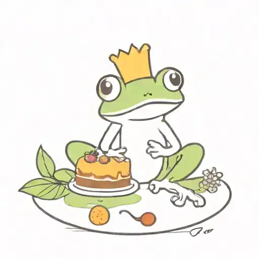 Frog Holding A Fruit Cake Cute