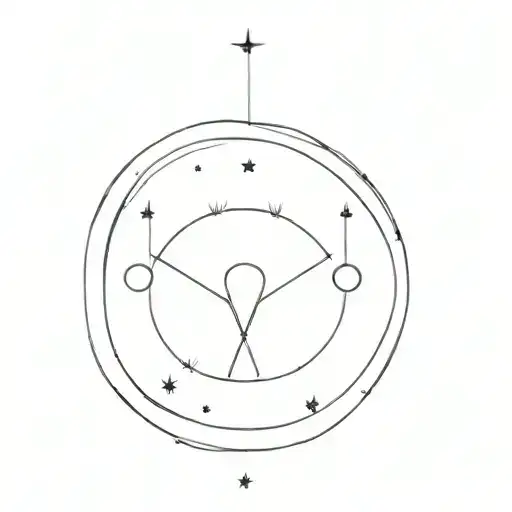 Feminist Symbol With A Subtle Aries Constellation Incorporated