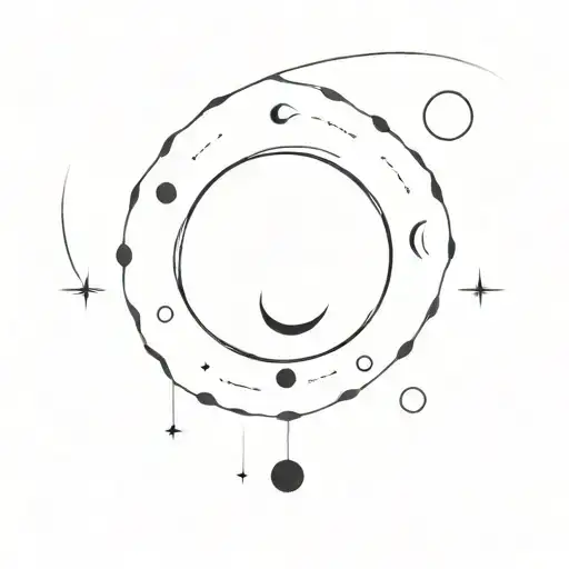 A Minimalist Moon Phase Tattoo With The Phases Forming The Number 22