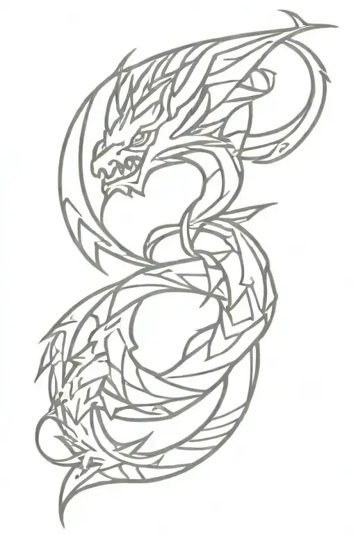 Dragon Wrapping Around Faze Gaming Logo