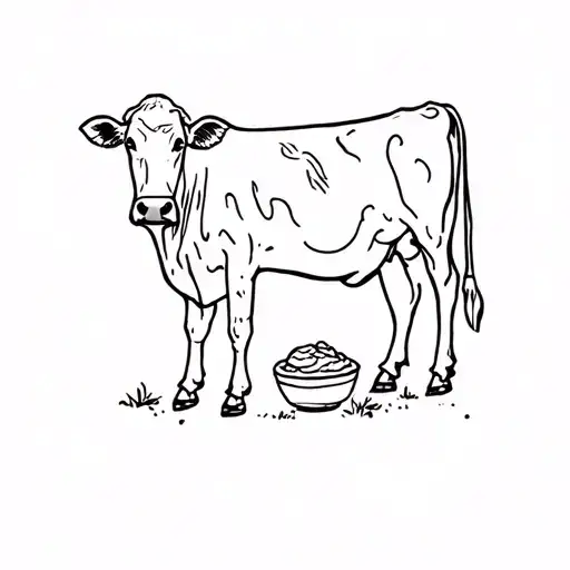 A Simple Tattoo For My Grandma That Includes Cows And Baking