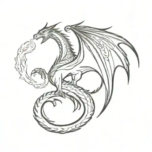 Fine Line Tattoo That Says Til The Darkness Claims Us With A Wyvern On It
