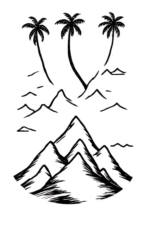 Palm Tree Mountains Imagine Sam Janni