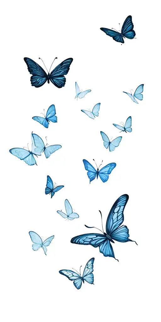 Small Medium Butterflies Fluttering