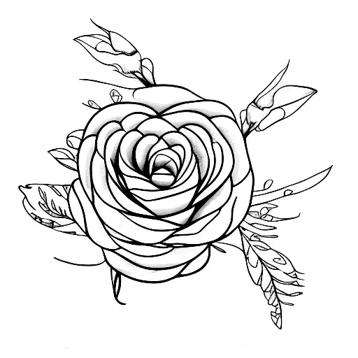 Flowers Black And White Linework