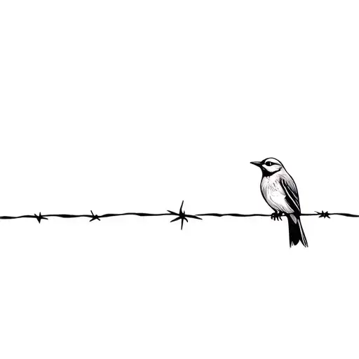 A Bird Perched On A Barbed Wire