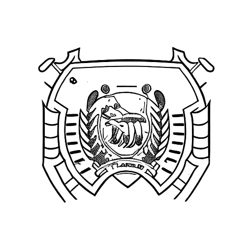 A Soldier's Shield Featuring A Bear Emblem