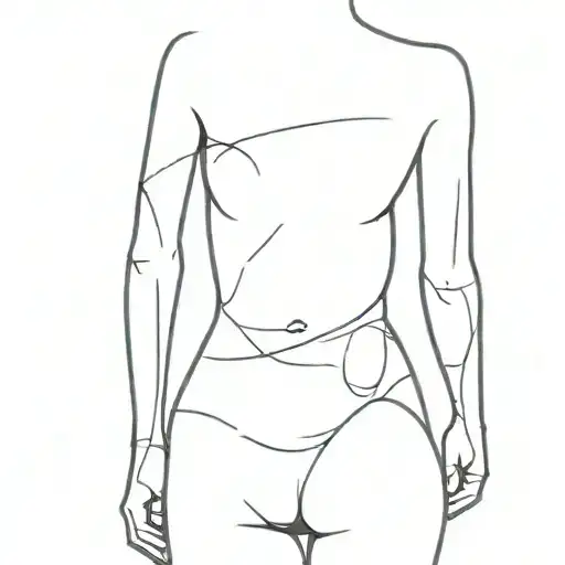 Fine Line Female Body Shaped Like