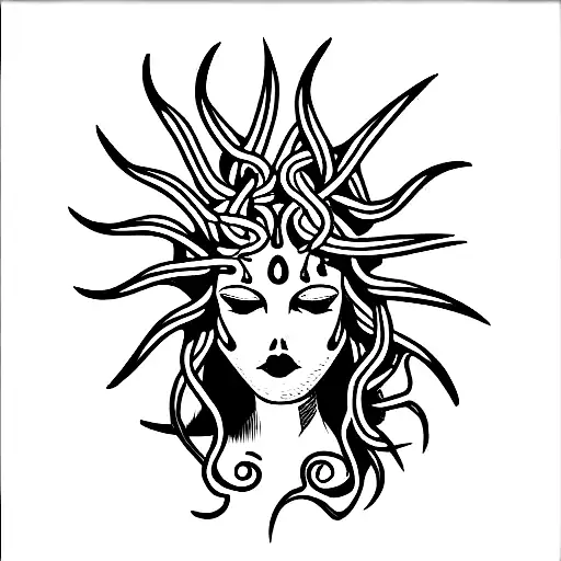 Medusa Tattoo Art Simple