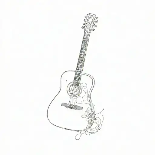 An Acoustic Guitar With A Quote