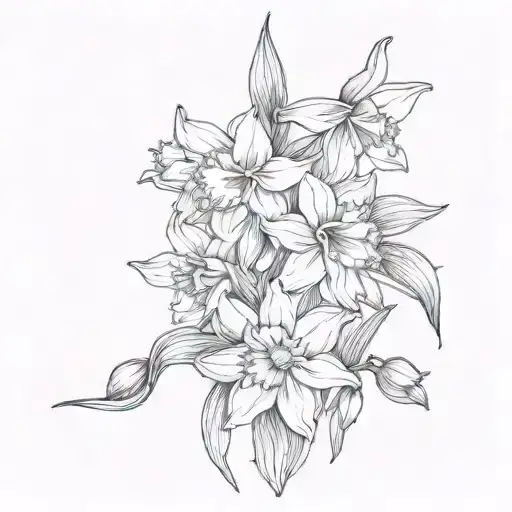 Simple Daffodils Line