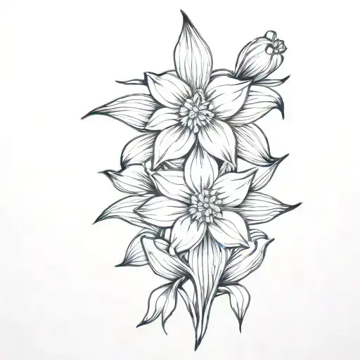 Simple Daffodils With Simple Line Art Cross