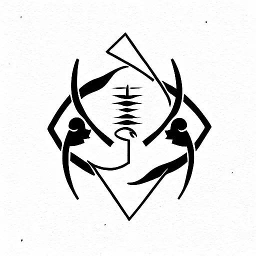 Gemini Sigil With A Crocodile Silhouette