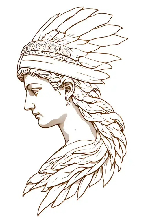 Head Of Ancient Greek God Artemis Greek Goddess In Micro Realism Style