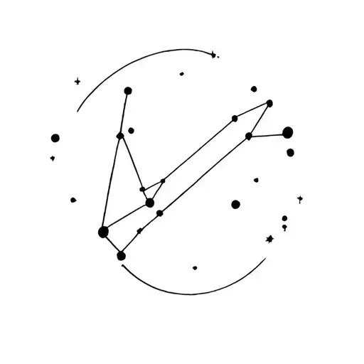 Minimalistic Tattoo Design Of Sagittarius Constellation